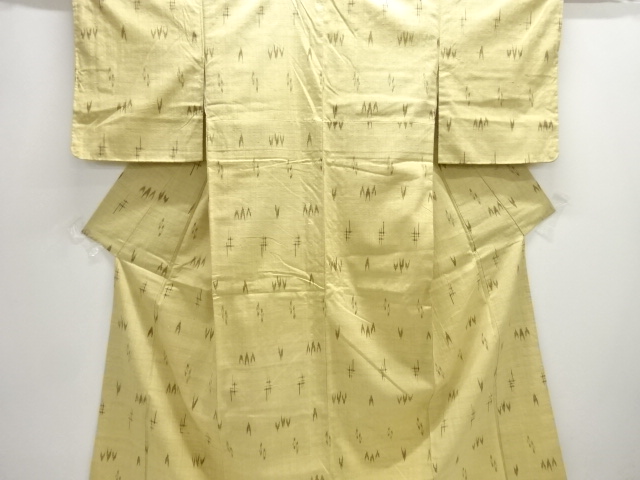 JAPANESE KIMONO / ANTIQUE KIMONO / SILK / FUSHI TSUMUGI / WOVEN KASURI PATTERN